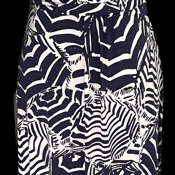 Lilly Pulitzer Blue White Animal Print Zebra Jersey Knit Maxi Dress Sz S - Picture 4 of 5